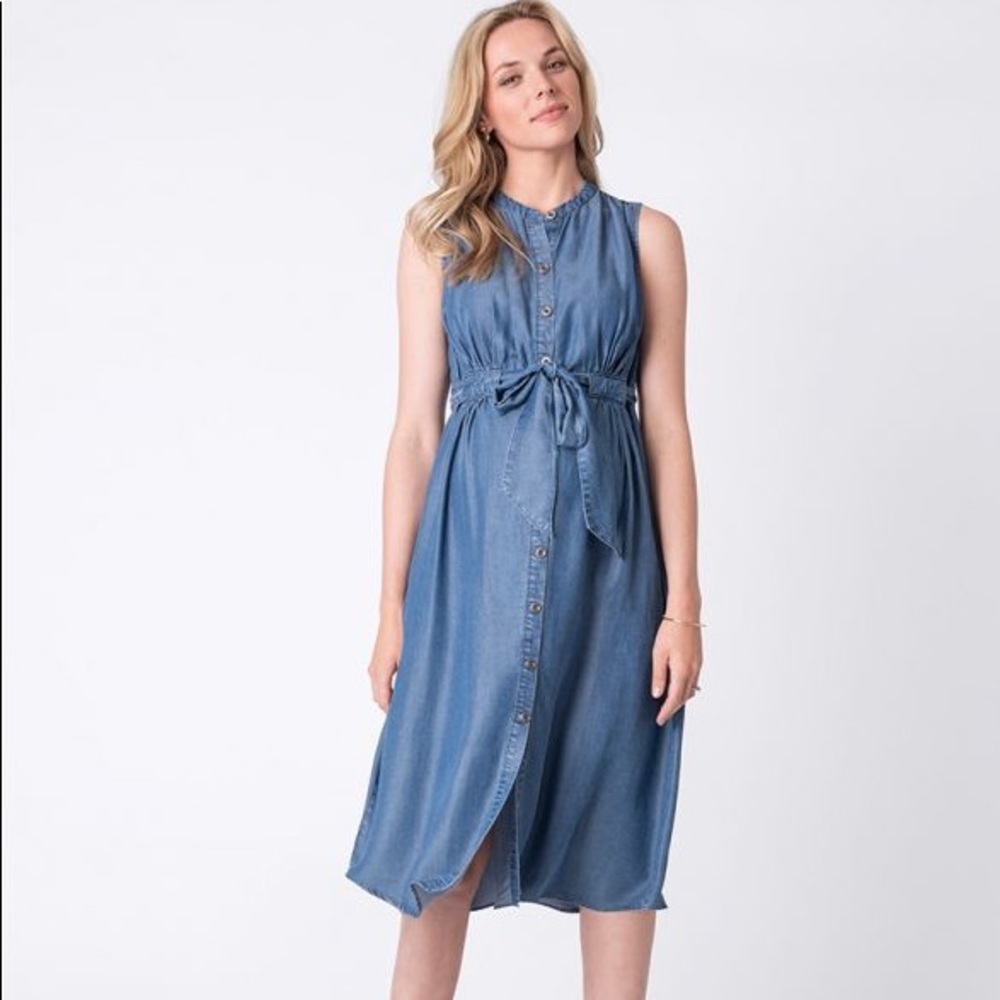 Like NEW Seraphine soft denim maternity dress